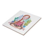 Meisje met Planten Tegeltje (Zijkant)