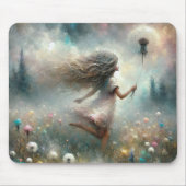 Meisje met pluizige paardenbloem muismat (Voorkant)