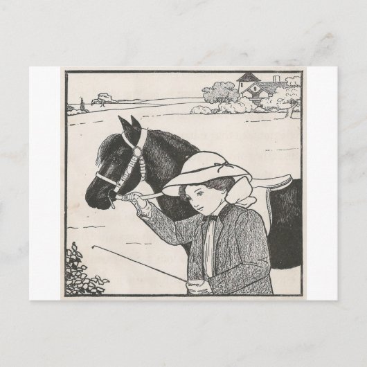 Meisje met Pony Briefkaart (Voorkant)