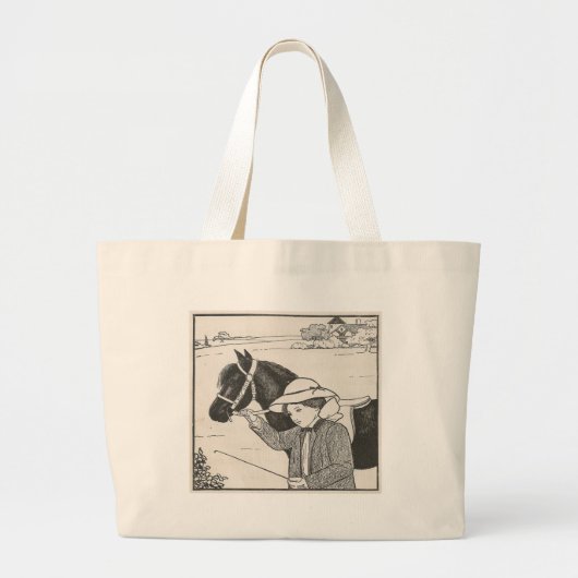 Meisje met Pony Grote Tote Bag (Voorkant)