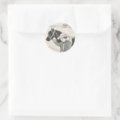 Meisje met Pony Ronde Sticker (Tas)