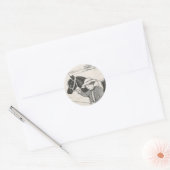 Meisje met Pony Ronde Sticker (Envelop)