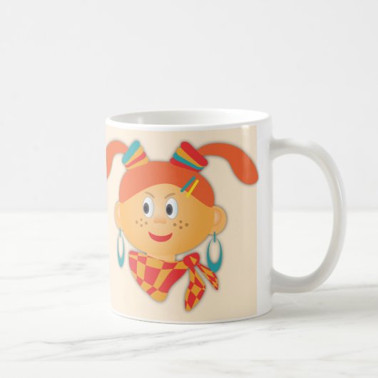 Meisje met ponytails koffiemok (Rechts)