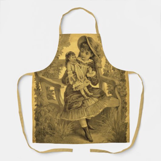 Meisje met pop kunst schort (Voorkant)