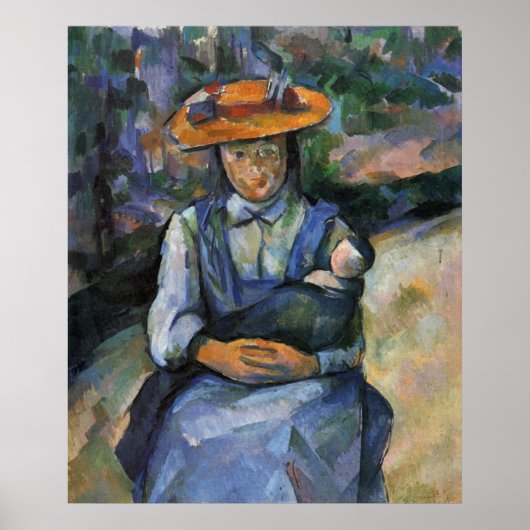 Meisje met pop - Paul Cezanne - c1902 Poster (Voorkant)