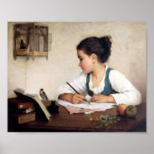 Meisje met Poster van vogels (Voorkant)