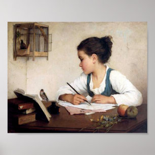 Meisje met Poster van vogels