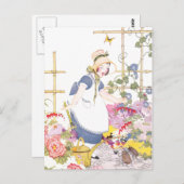 Meisje met Rake en Watering kan in de Vloertuin Briefkaart (Voorkant / Achterkant)