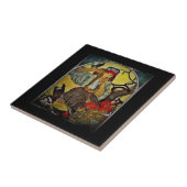 Meisje met Raven Moraviair leraar Choir Tegeltje (Zijkant)