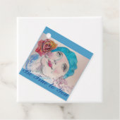 Meisje met Red Rose Beret ben je trouw Bedankjes Labels (In situ)