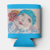 Meisje met Red Rose Beret is goed voor je Koelbox Blikjeskoeler (Achterkant)