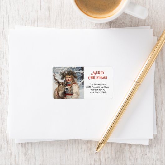  meisje met rendier retour adres label (Insitu)