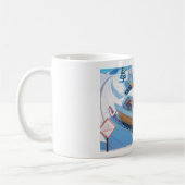 Meisje met retro sneeuwscooter koffiemok (Links)