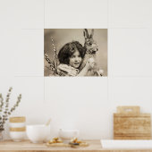 meisje met reus paashaas poster (Keuken)
