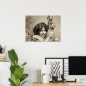 meisje met reus paashaas poster (Thuiskantoor)