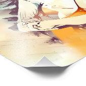 Meisje met rockmuziek vibes foto afdruk (Hoek)