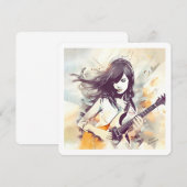 Meisje met rockmuziek vibes kaart (Voorkant / Achterkant)