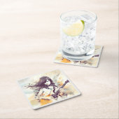 Meisje met rockmuziek vibes kartonnen onderzetters (Insitu)