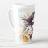 Meisje met rockmuziek vibes latte mok (Linkerhoek)