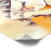 Meisje met rockmuziek vibes poster (Hoek)