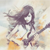 Meisje met rockmuziek vibes sticker (Voorkant)