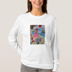 Meisje met rode ballon, lange hoes, T-shirt