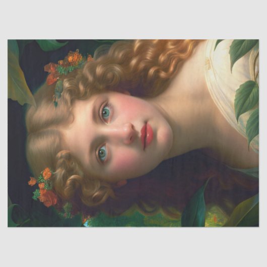   meisje met rode bloemen tissuepapier (Voorkant)