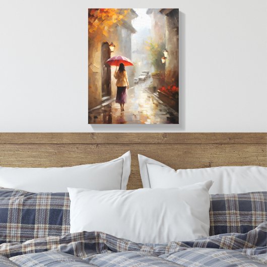 Meisje met rode hond canvas afdruk (Insitu (Slaapkamer))