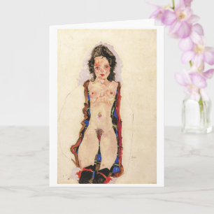 Meisje met rode jarretels Egon Schiele Kaart