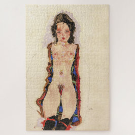 Meisje met rode jarretels | Egon Schiele | Legpuzzel