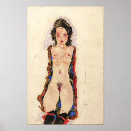 Meisje met rode jarretels | Egon Schiele | Poster