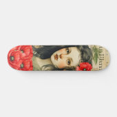 Meisje met rode klaprozen geïnspireerd skateboard (Horizontaal)