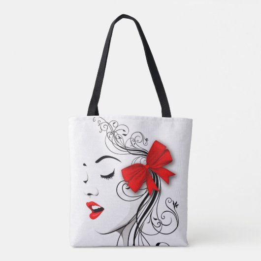 Meisje met rode kom tote bag (Achterkant)