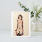 Meisje met rode kousen | Egon Schiele | Briefkaart (Staand voorkant)