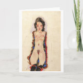 Meisje met rode kousen | Egon Schiele | Kaart (Voorkant)