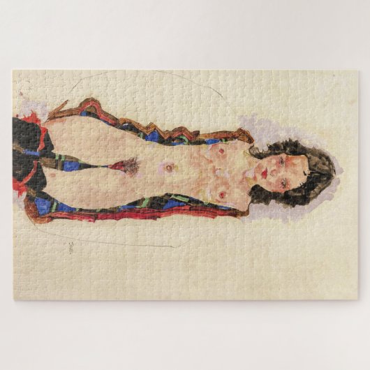 Meisje met rode kousen | Egon Schiele | Legpuzzel (Horizontaal)