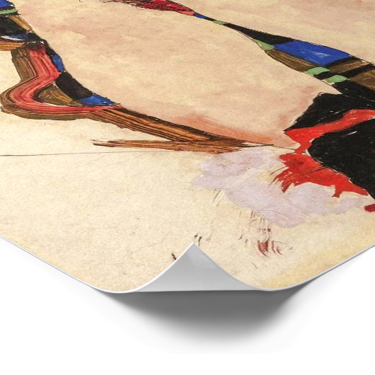 Meisje met rode kousen | Egon Schiele | Poster (Hoek)