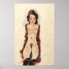 Meisje met rode kousen | Egon Schiele | Poster