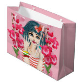 Meisje Met Rode Lint Cadeaubag Large Cadeautasje (Voorkant Gekanteld)