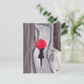 Meisje met rode paraplu briefkaart (Staand voorkant)