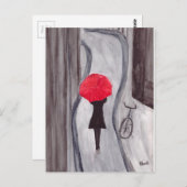 Meisje met rode paraplu briefkaart (Voorkant / Achterkant)