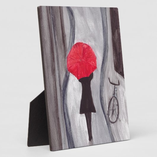 Meisje met rode paraplu fotoplaat (Zijkant)