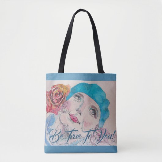 Meisje met rode rozenrood is goed voor je Canvas t Tote Bag (Voorkant)