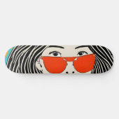 meisje met rode zonnebril persoonlijk skateboard (Horizontaal)