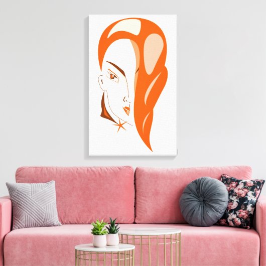 Meisje met rood haar canvas Print (Insitu (Woonkamer))