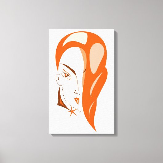 Meisje met rood haar canvas Print (Voorkant)