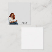 Meisje met rood haar Notitieblok Notitiekaartje (Voorkant / Achterkant)