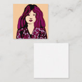 Meisje met rood violette haar Calling Card Contactkaartje (Voorkant / Achterkant)
