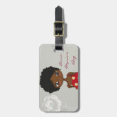 Meisje met Roos Bagagelabel (personaliseren) (Voorkant verticaal)