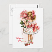 Meisje met Roos Briefkaart (Voorkant / Achterkant)